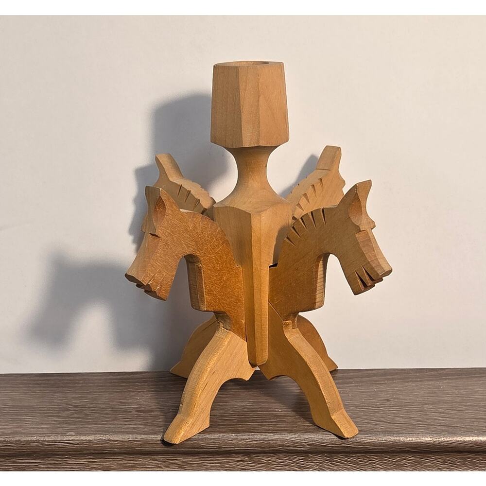 Vintage Swedish Odinstake Candle Holder JB Bertil Johansson Horse Puzzlein